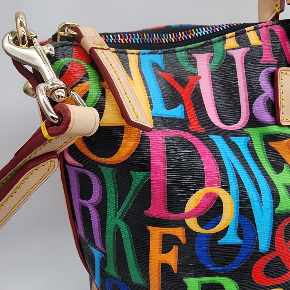 Dooney & Bourke Retro Grafica Vanessa Florentine Vacchetta Leather Tote Shoulder - Picture 4 of 16